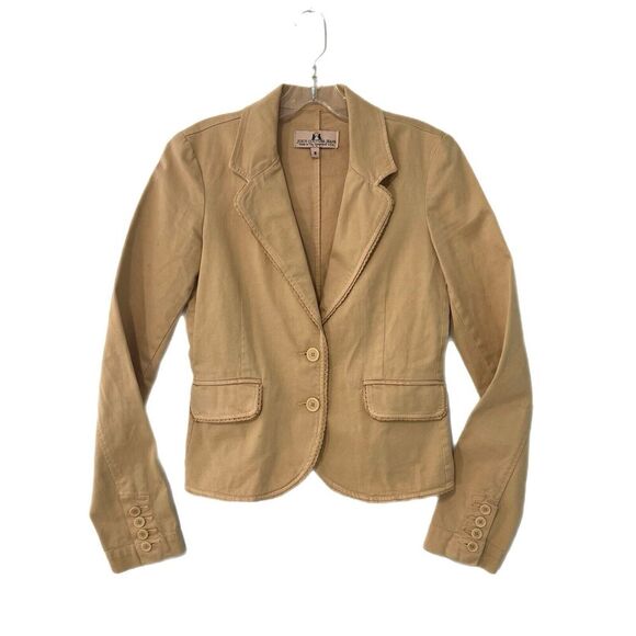 Juicy Couture Vintage Blazer Small Y2K Beige Lace Trim Heart Coquette USA Made - Picture 1 of 13